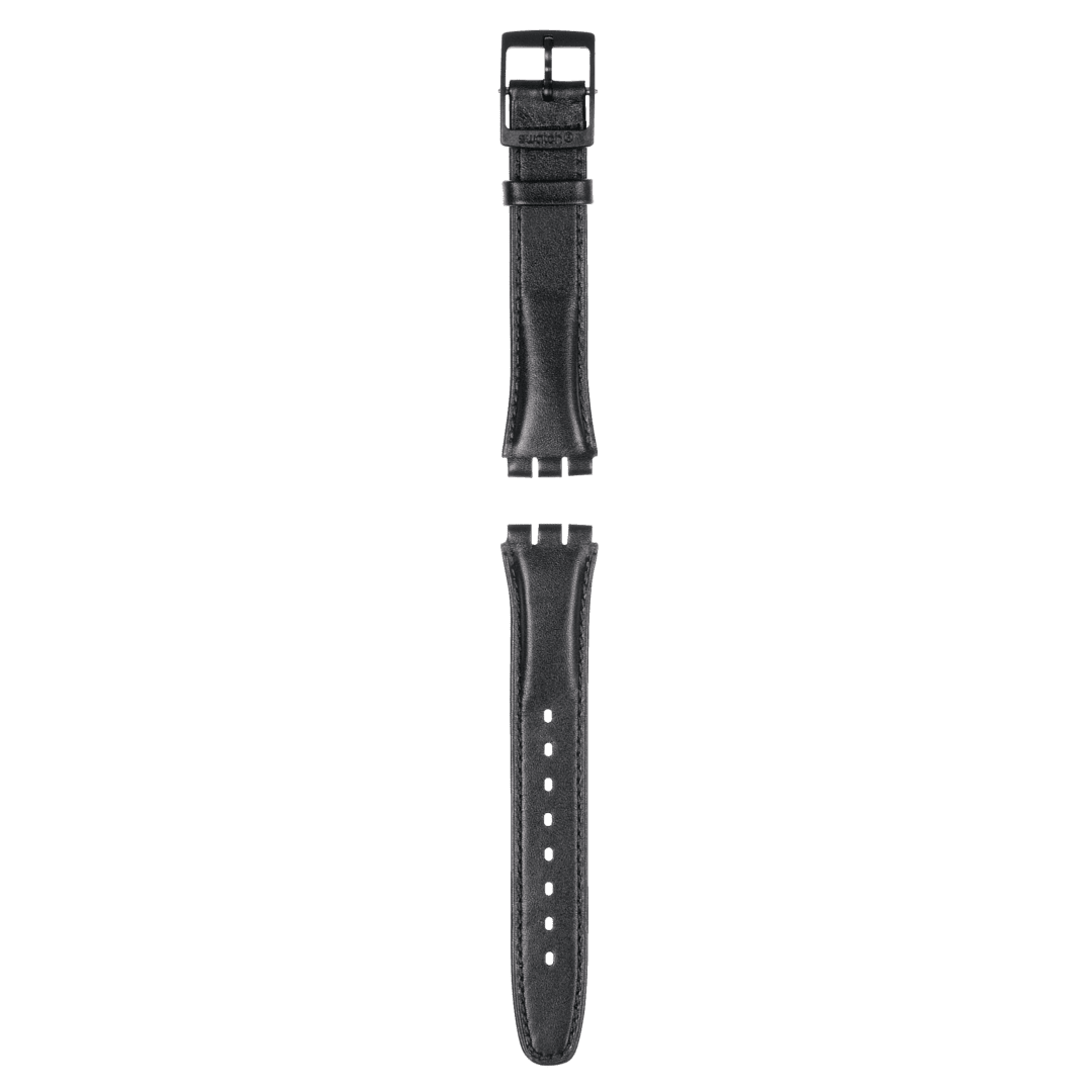 "GENT BLACK LEATHER STRAP" Gallery Image #1