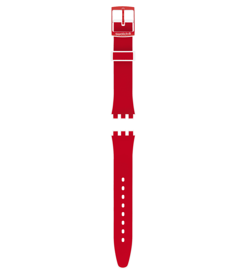 View of product GENT RED-WHITE SILICONE STRAP