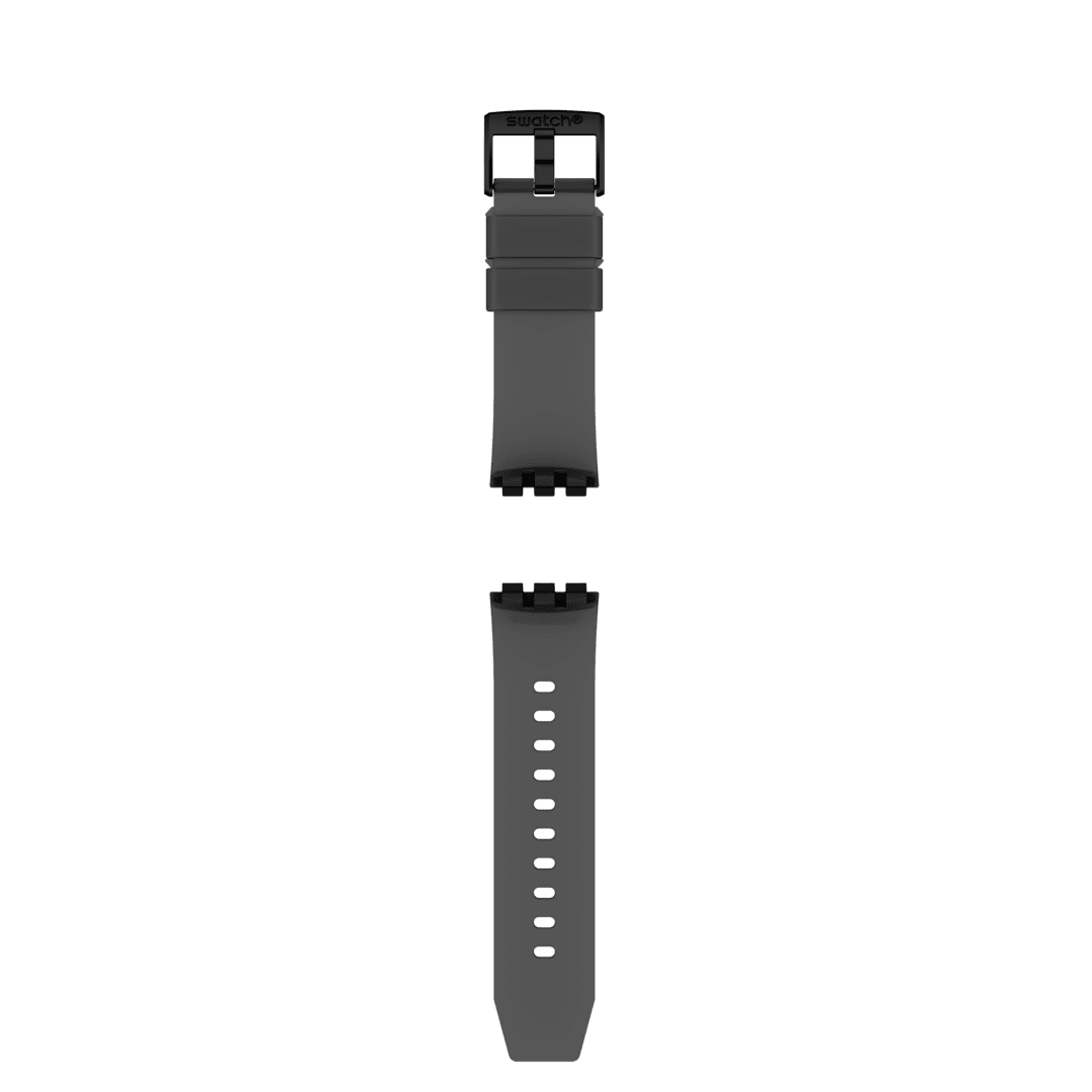 "BIG BOLD BLACK-TRANSP SILICONE STRAP" Gallery Image #1