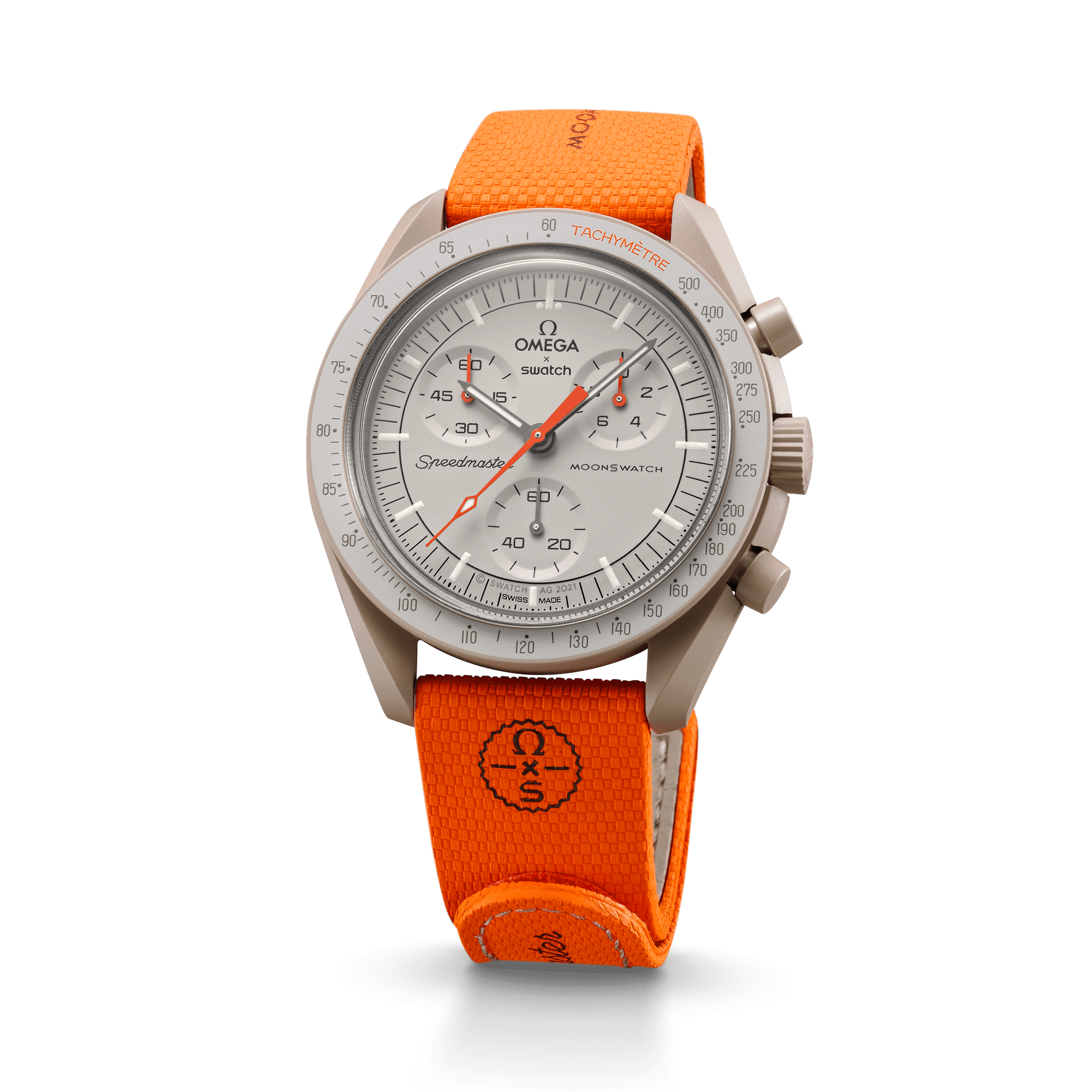 "MOONSWATCH ORANGE/SAND RUBBER" Gallery Image #4