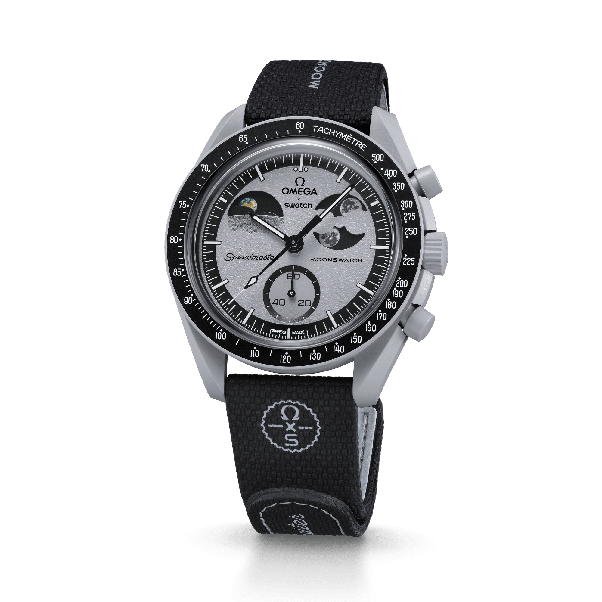 "MOONSWATCH BLACK/GREY RUBBER" Gallery Image #6