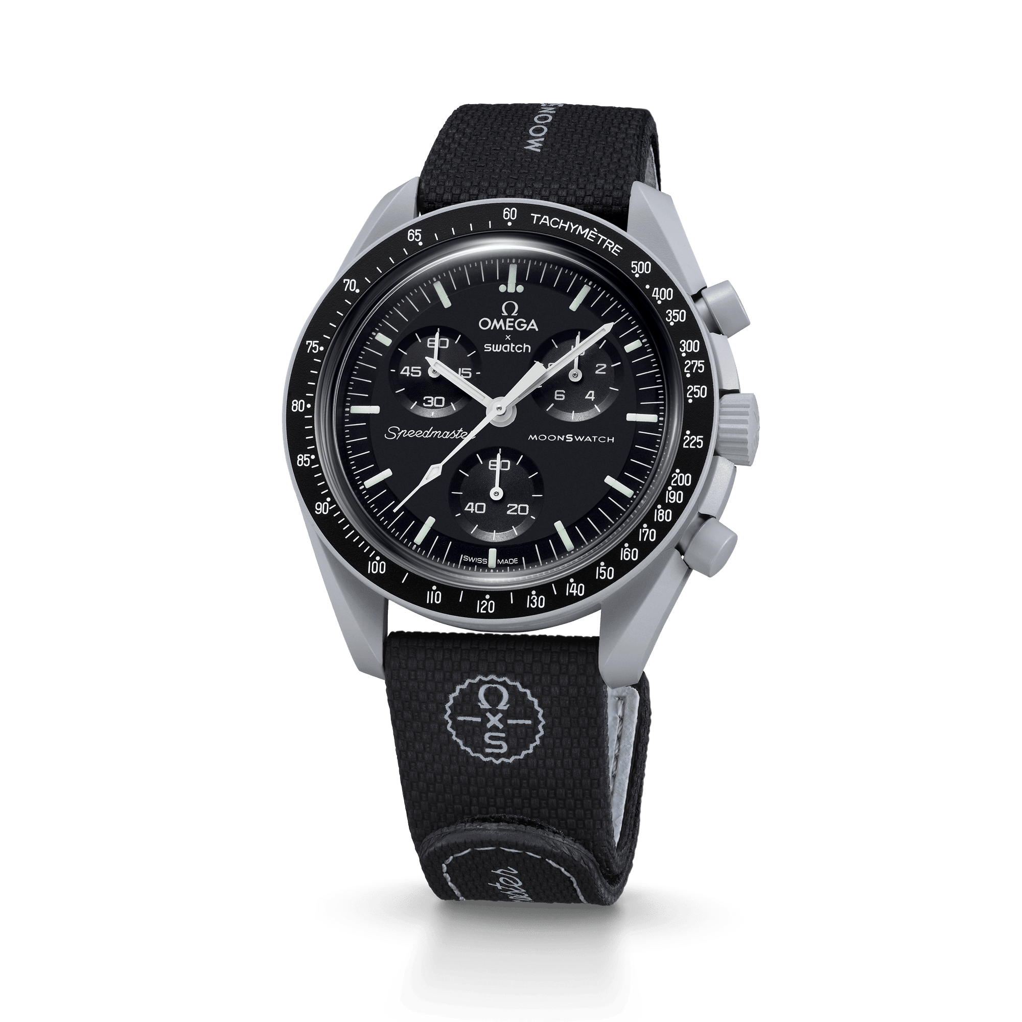 "MOONSWATCH BLACK/GREY RUBBER" Gallery Image #4