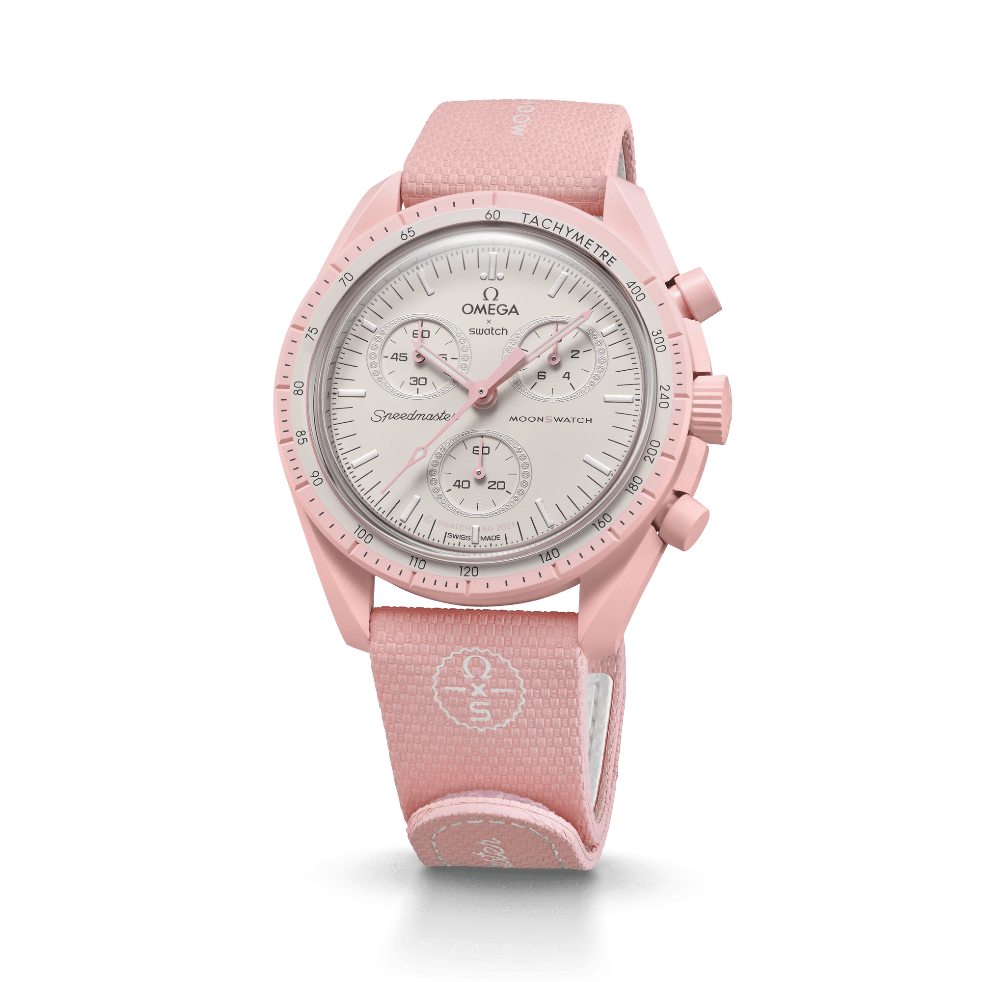"MOONSWATCH LIGHT PINK/WHITE RUBBER" Gallery Image #4
