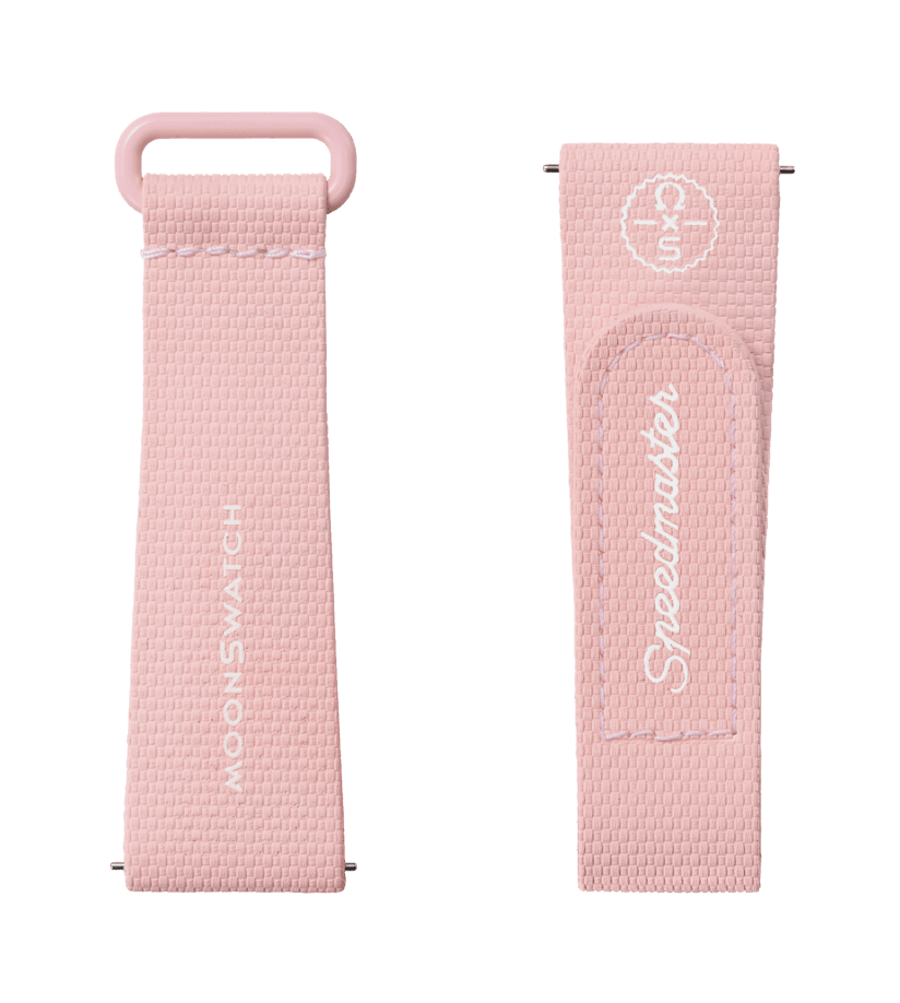 View of product MOONSWATCH LIGHT PINK/WHITE RUBBER