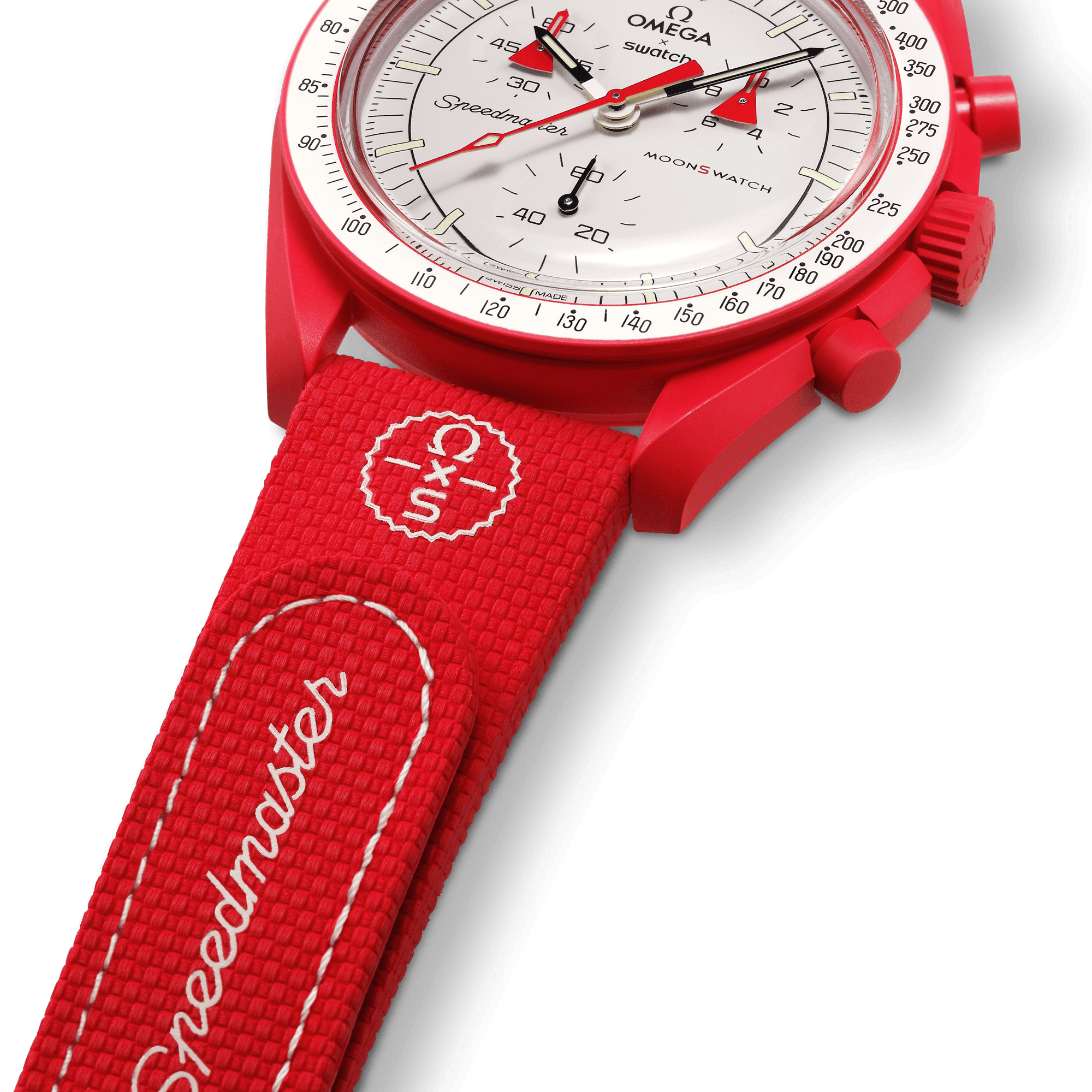 "MOONSWATCH RED/WHITE RUBBER" Gallery Image #3