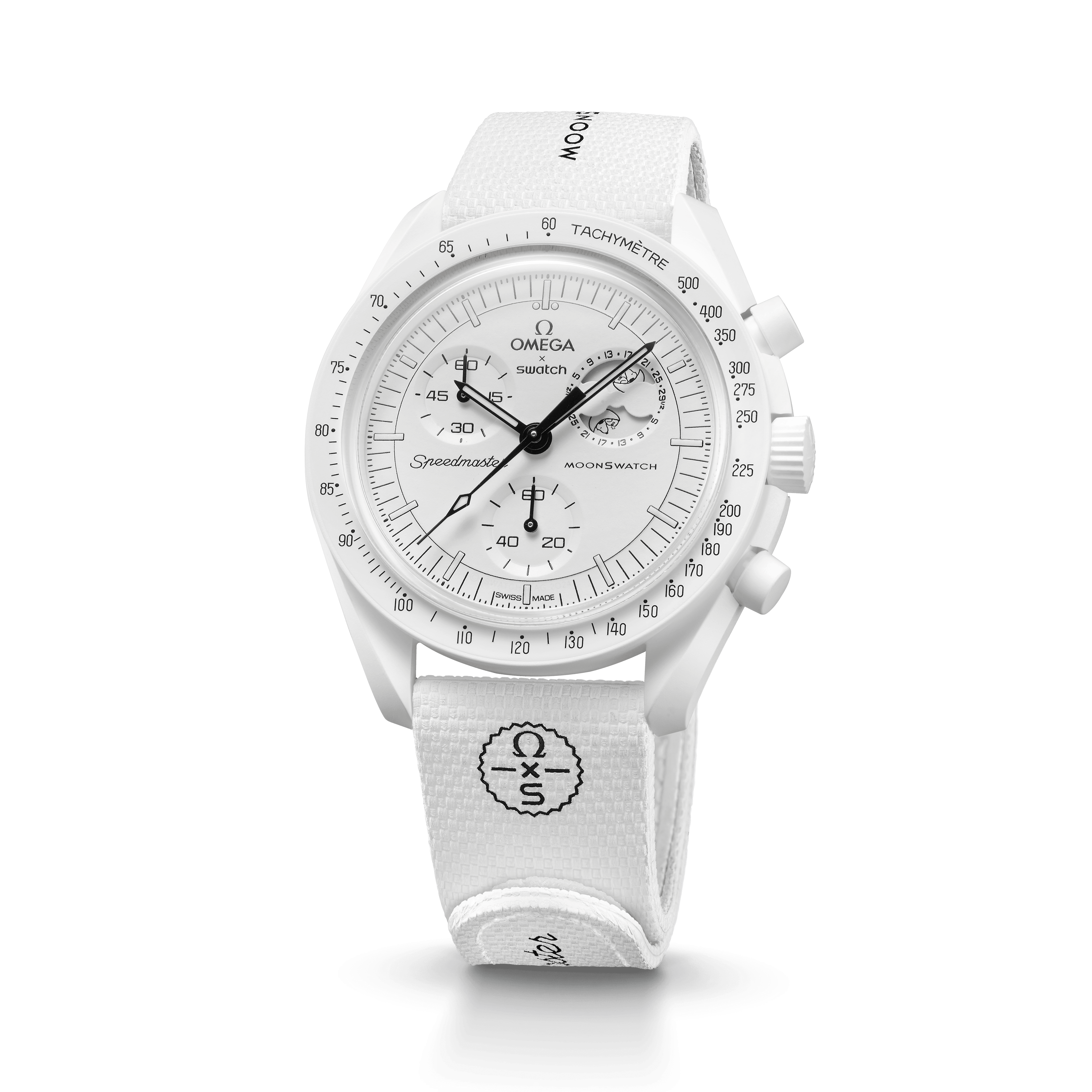 "MOONSWATCH WHITE/WHITE RUBBER" Gallery Image #4