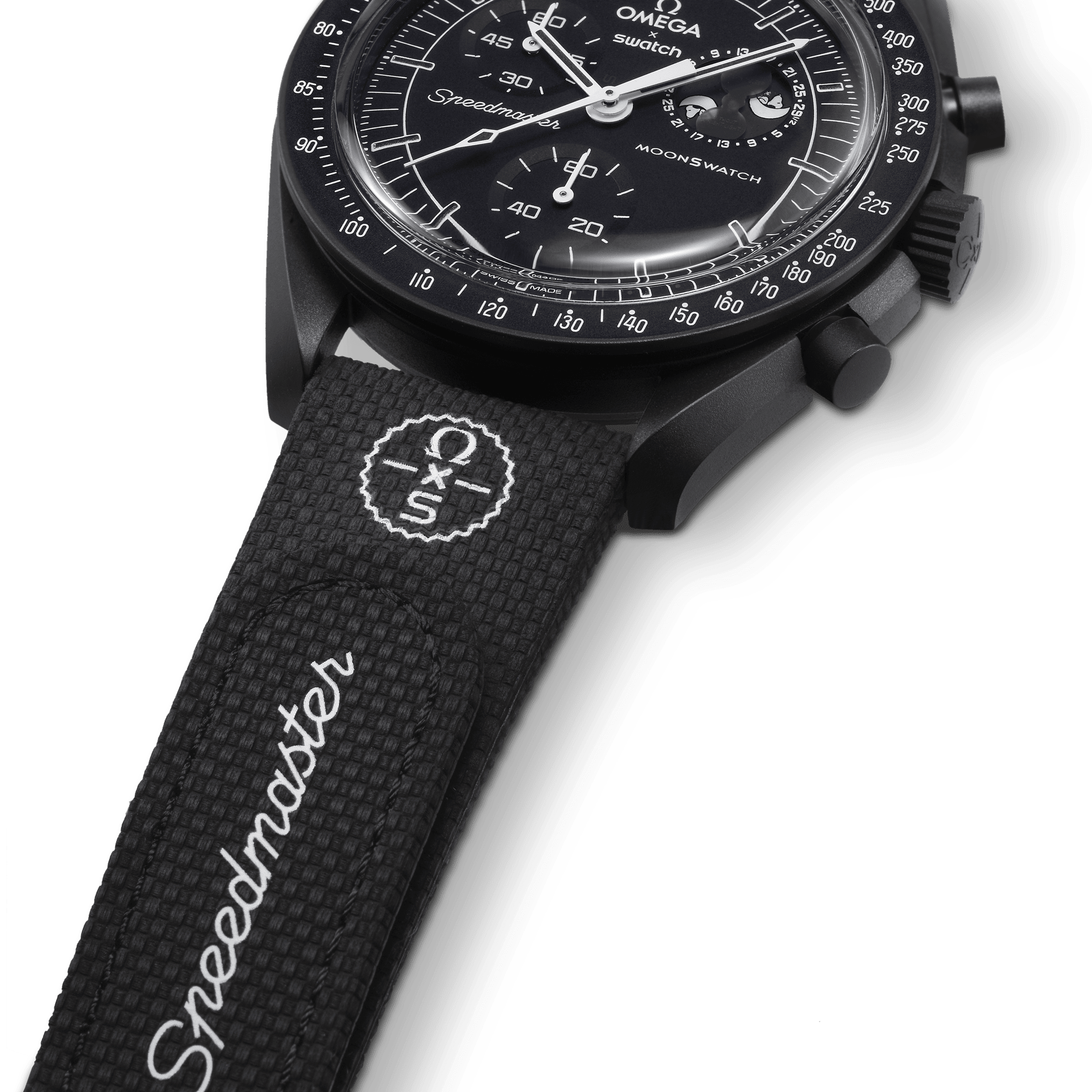 "MOONSWATCH BLACK/BLACK RUBBER" Gallery Image #3