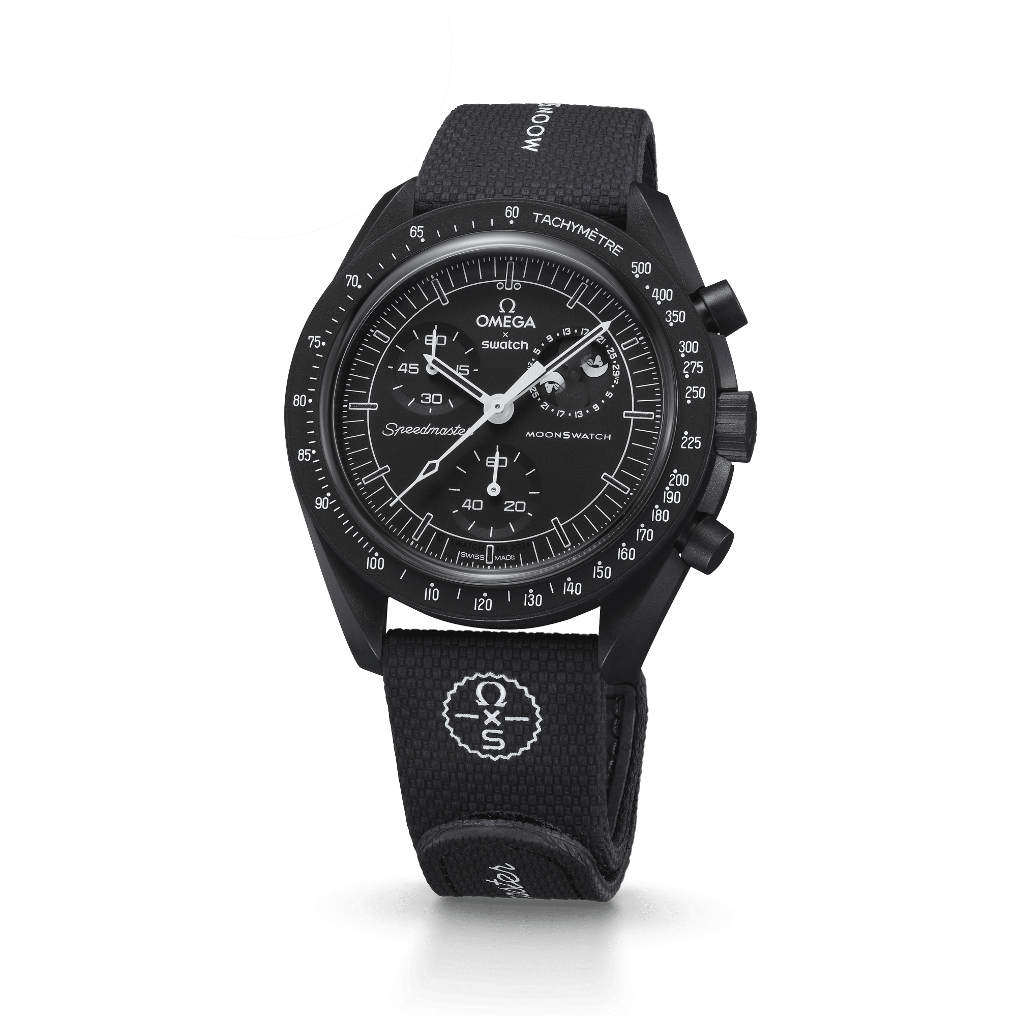 "MOONSWATCH BLACK/BLACK RUBBER" Gallery Image #4