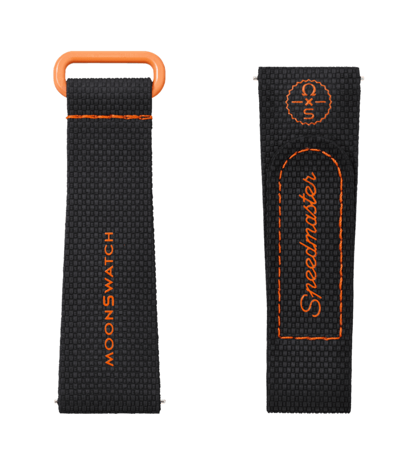 View of product MOONSWATCH BLACK/ORANGE RUBBER