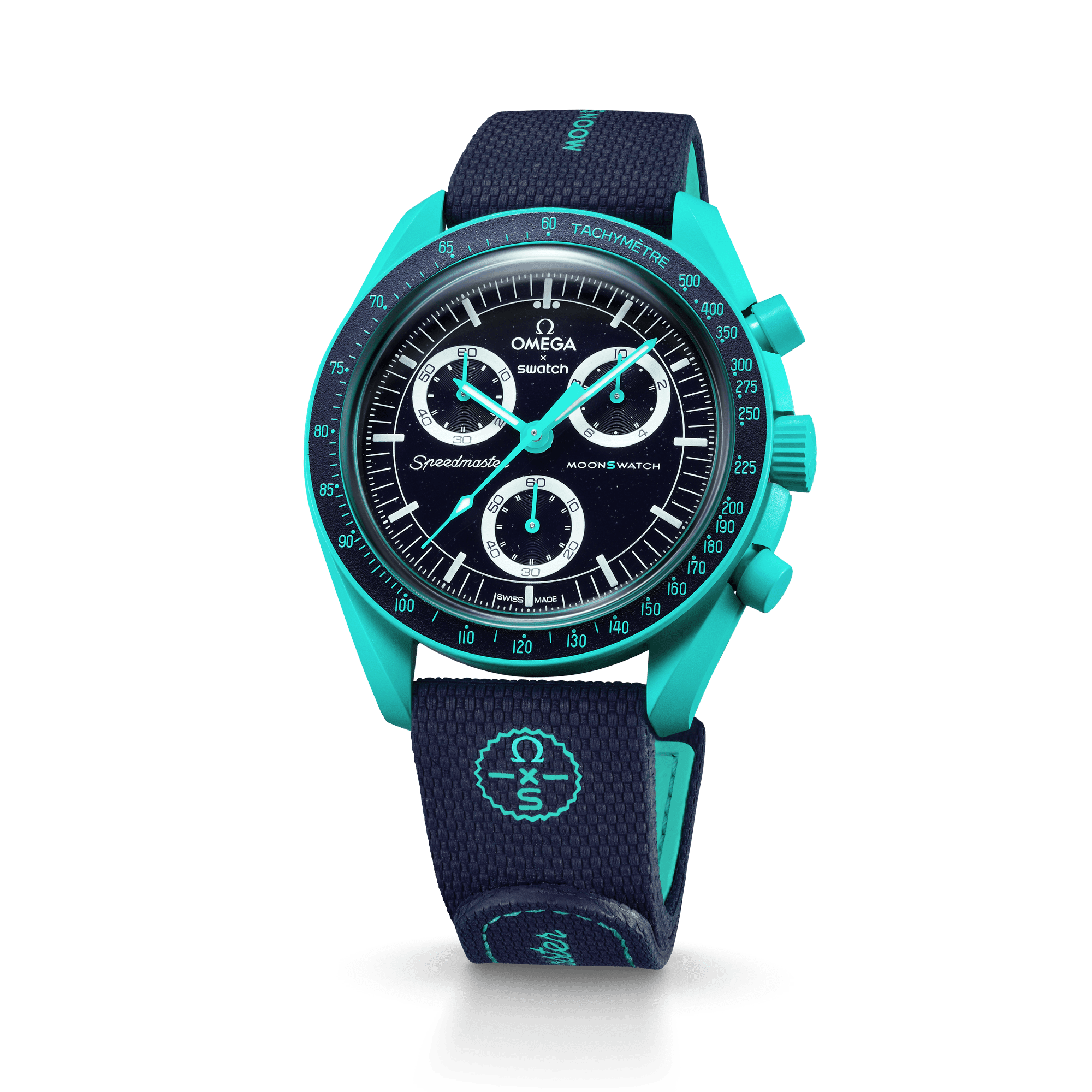 "MOONSWATCH DARK BLUE/TURQUOISE RUBBER" Gallery Image #4