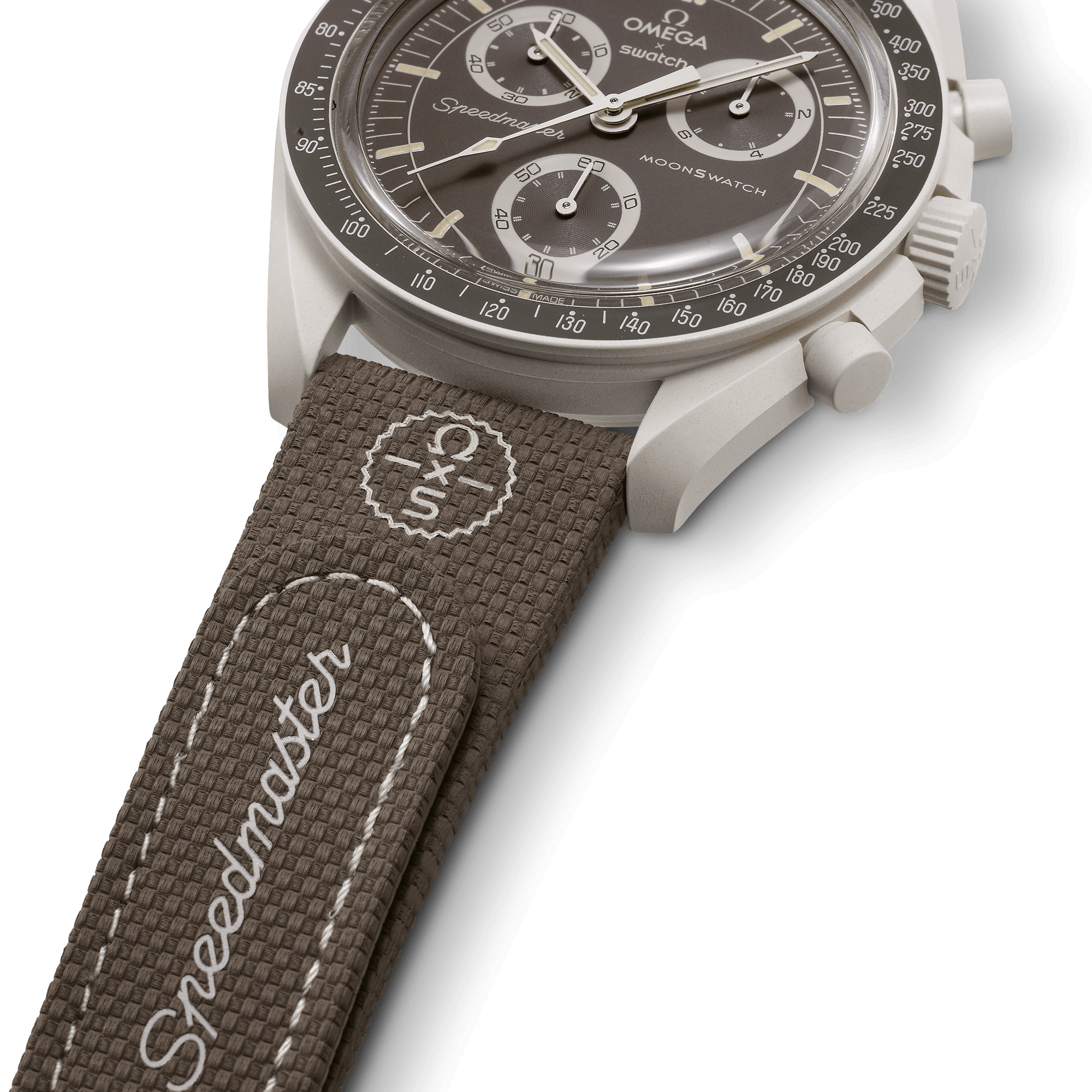 "MOONSWATCH DARK BROWN/SAND RUBBER" Gallery Image #3