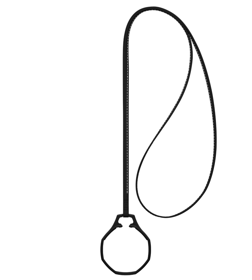 View of product ROYAL POP / LEATHER LANYARD OCHO NEGRO