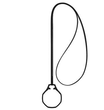 "ROYAL POP / LEATHER LANYARD OCHO NEGRO" Image #2