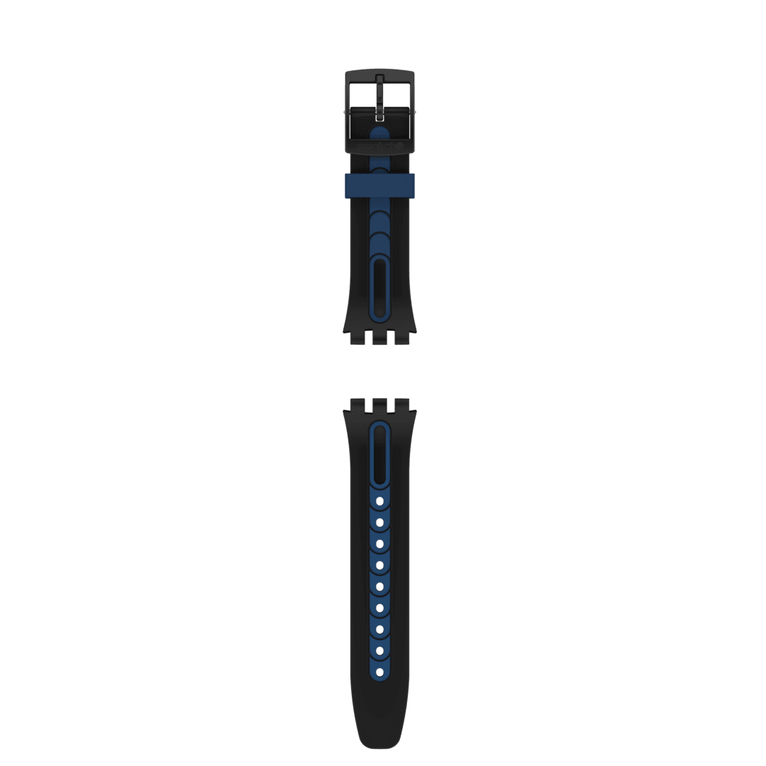 "CHRONO 42 BLACK-BLUE SILICONE STRAP" Gallery Image #1