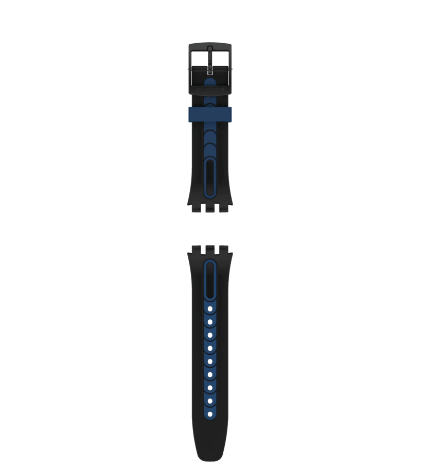 "CHRONO 42 BLACK-BLUE SILICONE STRAP" Image #0