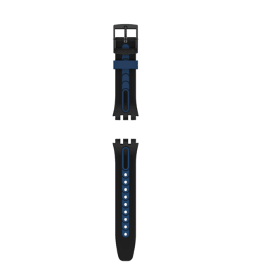 "CHRONO 42 BLACK-BLUE SILICONE STRAP" Image #2