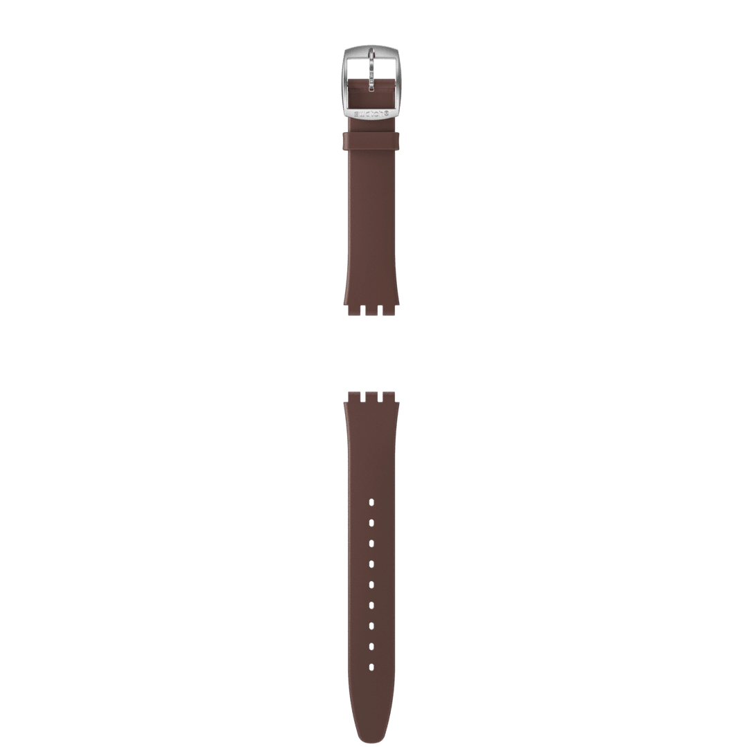 "SKIN IRONY BROWN LEATHER STRAP" Gallery Image #1
