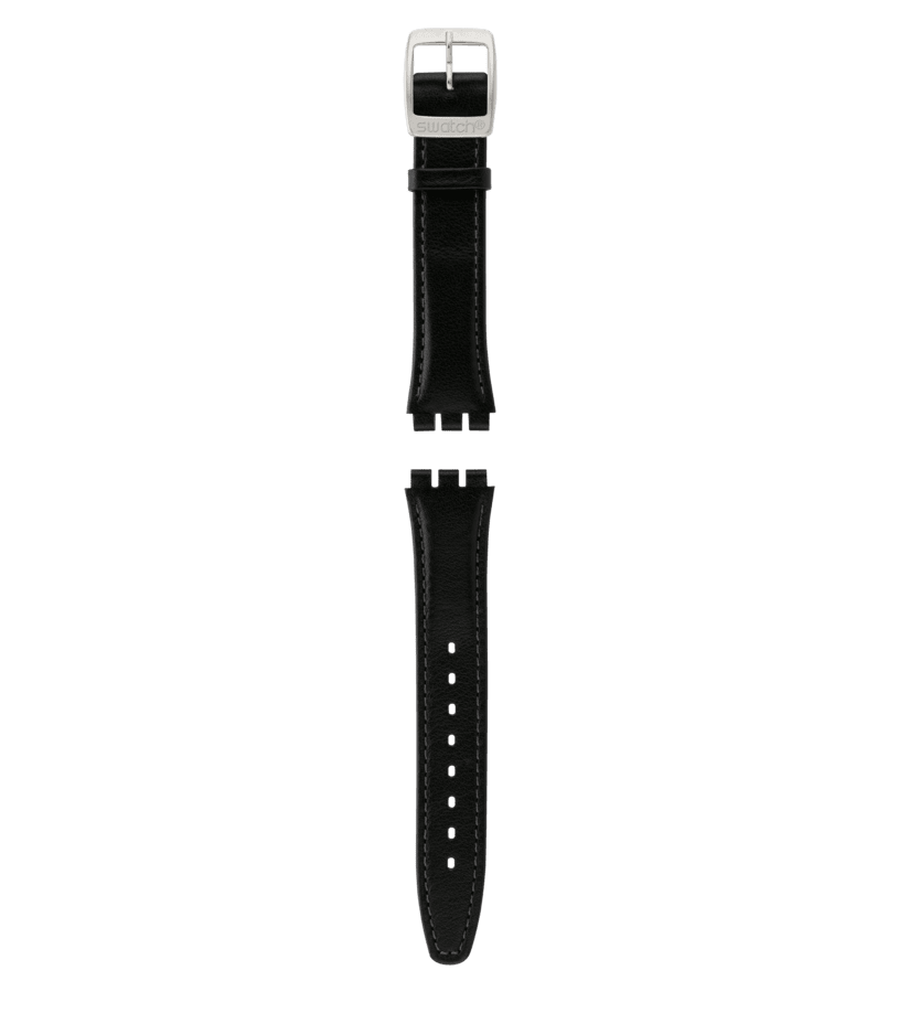 View of product IRONY MEDIUM BLACK LEATHER STRAP