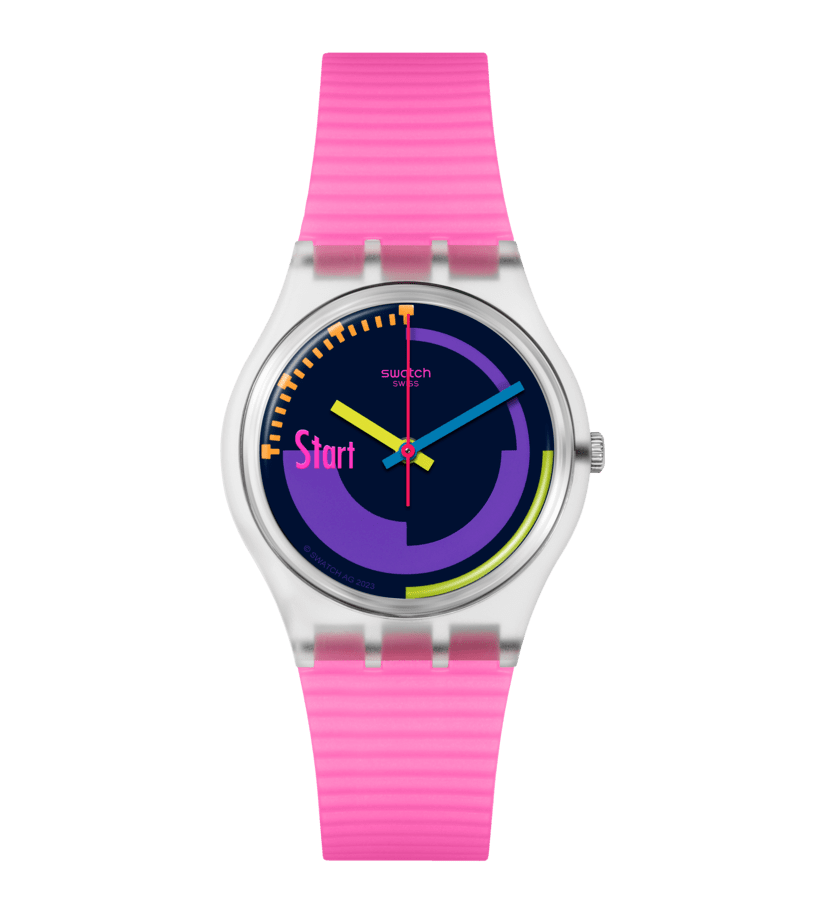View of product SWATCH NEON PINK PODIUM