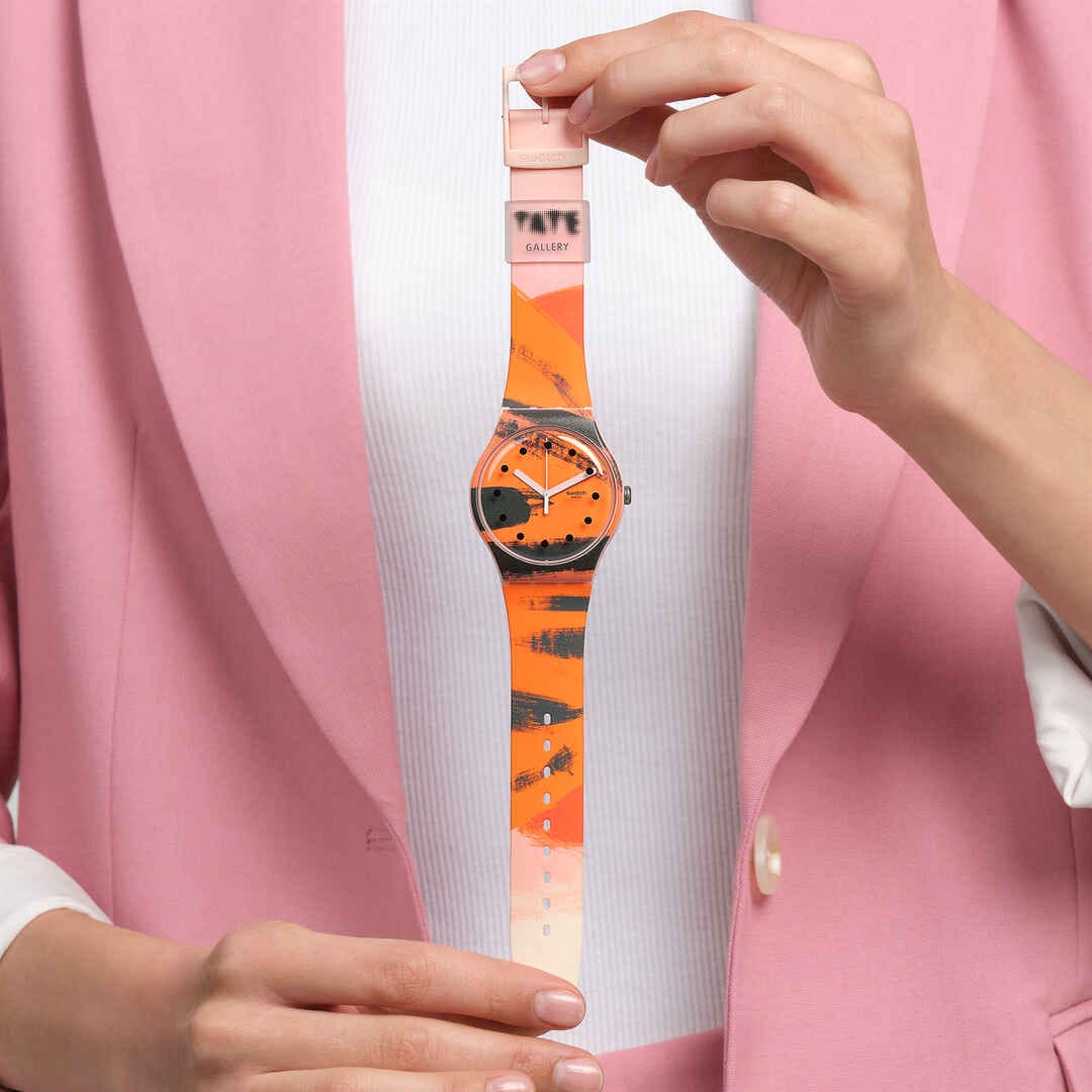 Life style view of product BARNS-GRAHAM'S ORANGE AND RED ON PINK