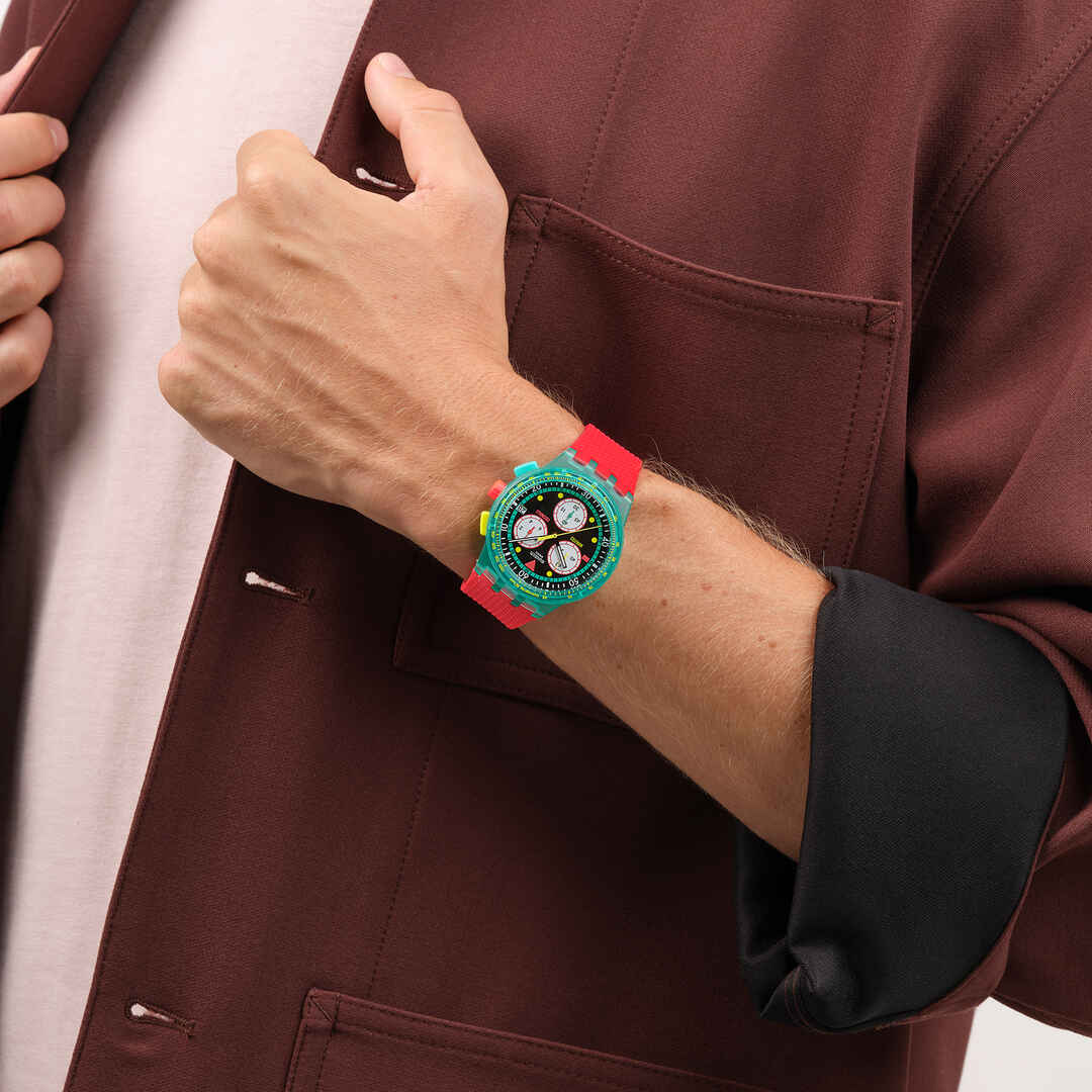 "SWATCH NEON EMERALD CHRONO" Gallery Image #4